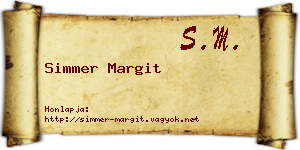 Simmer Margit névjegykártya